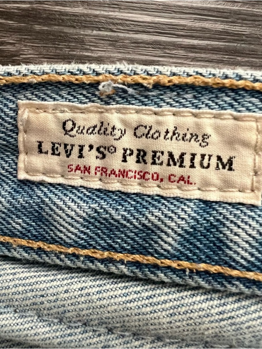 Levi’s Premium 501 Original High Rise Distressed Cutoff Big E Denim Shorts - Picture 10 of 14